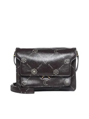 Marni Trunk Graphic-Printed Foldover Top Crossbody Bag