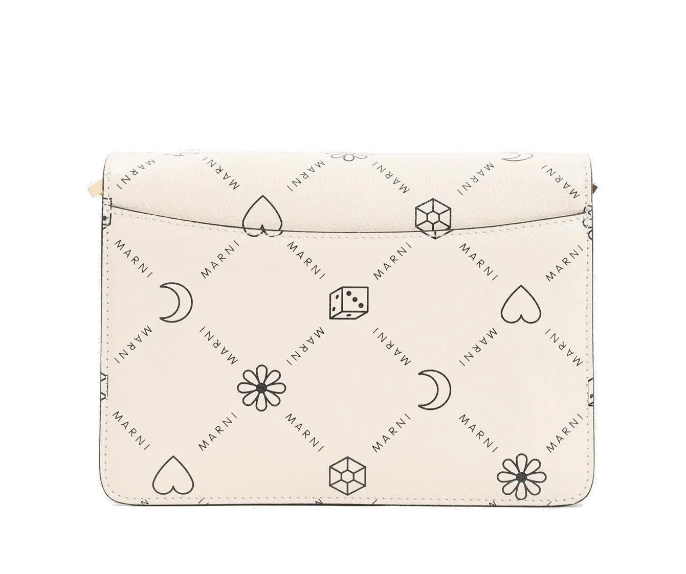Marni Trunk Graphic-Printed Foldover Top Crossbody Bag