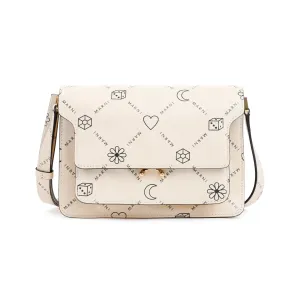 Marni Trunk Graphic-Printed Foldover Top Crossbody Bag