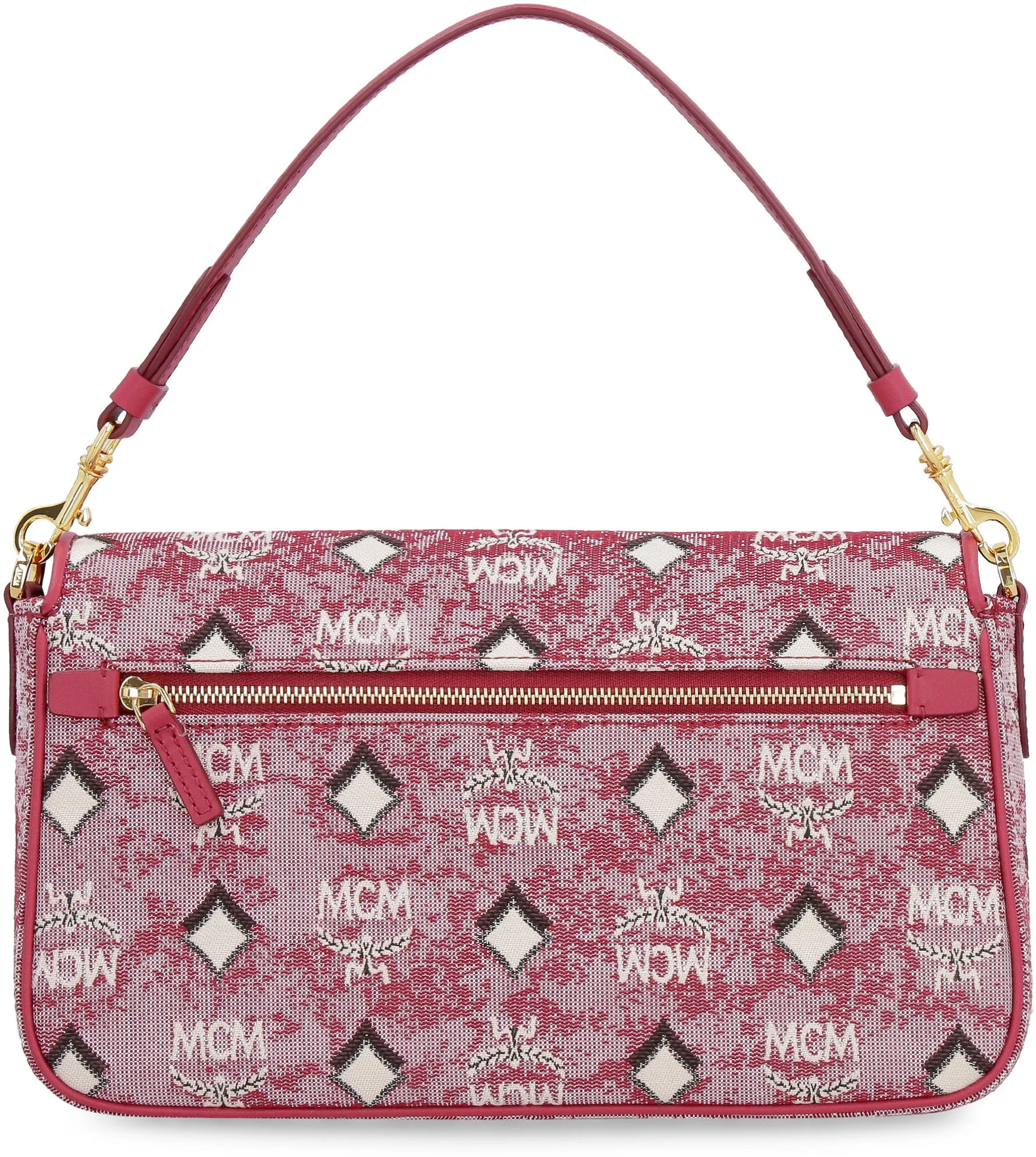 MCM Logo Engraved Visetos Jacquard Crossbody Bag
