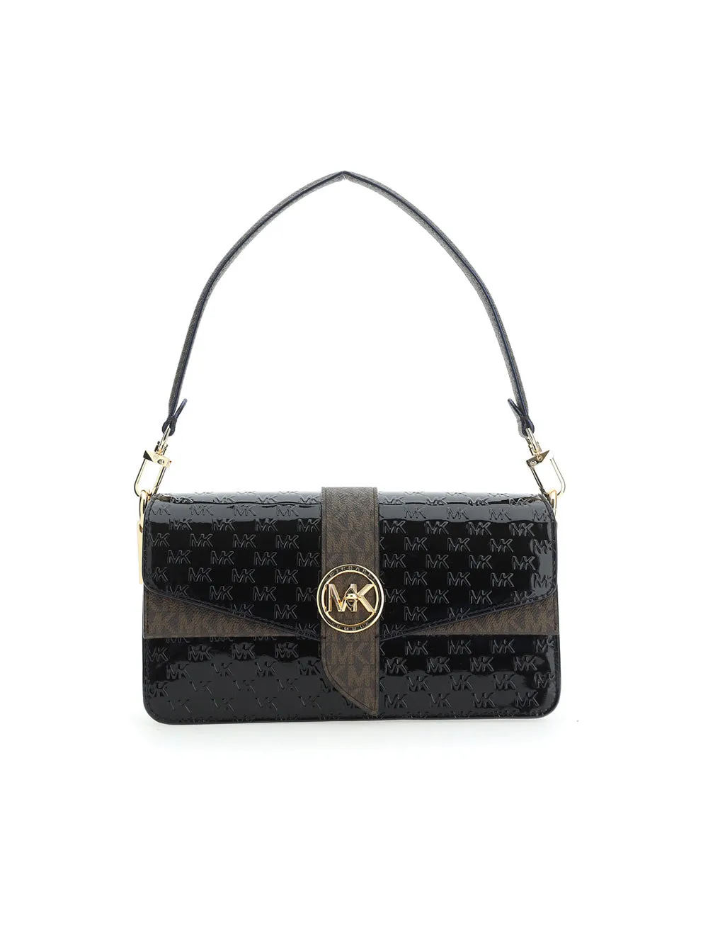 Michael Michael Kors Greenwich Medium Logo Embossed Shoulder Bag