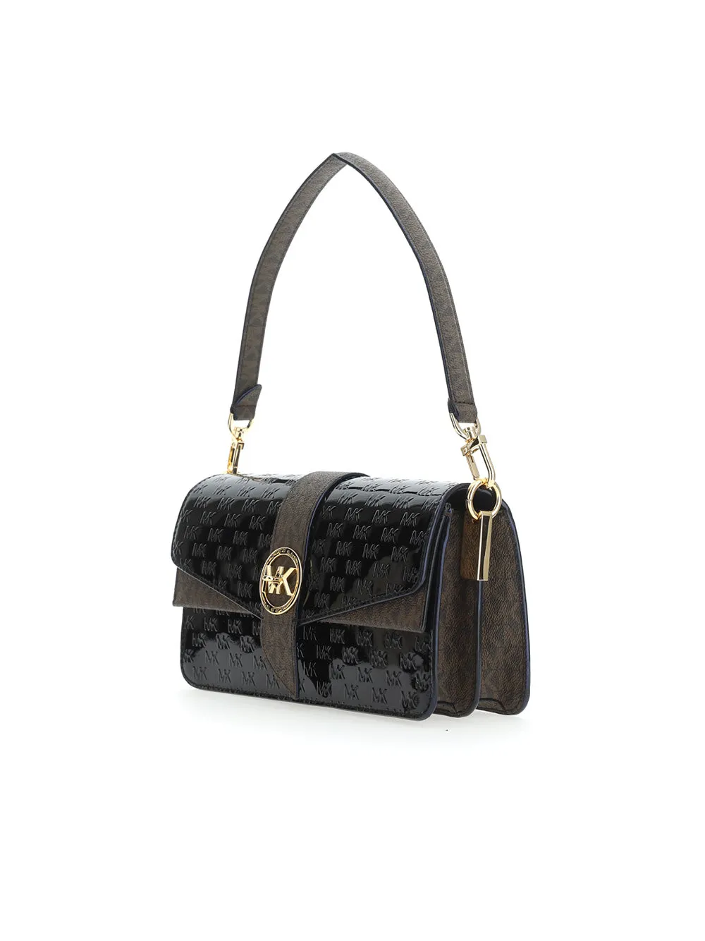 Michael Michael Kors Greenwich Medium Logo Embossed Shoulder Bag