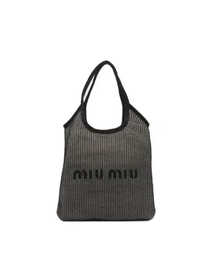 Miu Miu Logo Print Tote Bag