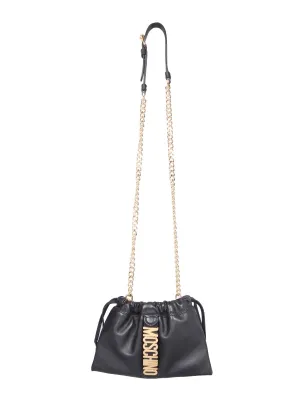 Moschin Logo Plaque Drawstring Crossbody Bag