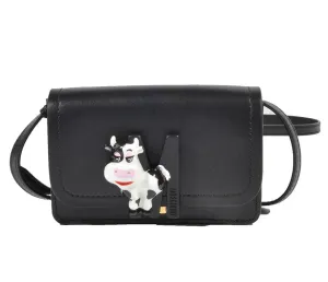 Moschino Cow-Plaque Foldover Top Crossbody Bag