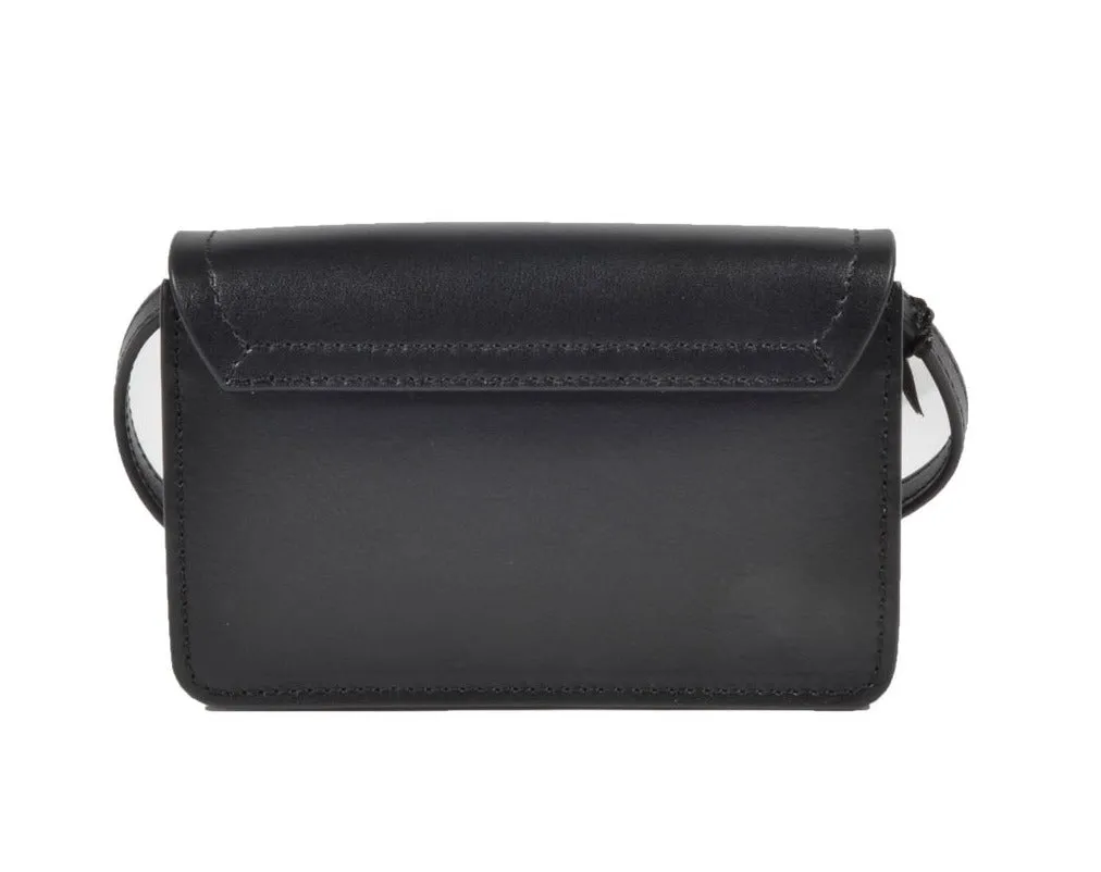 Moschino Cow-Plaque Foldover Top Crossbody Bag