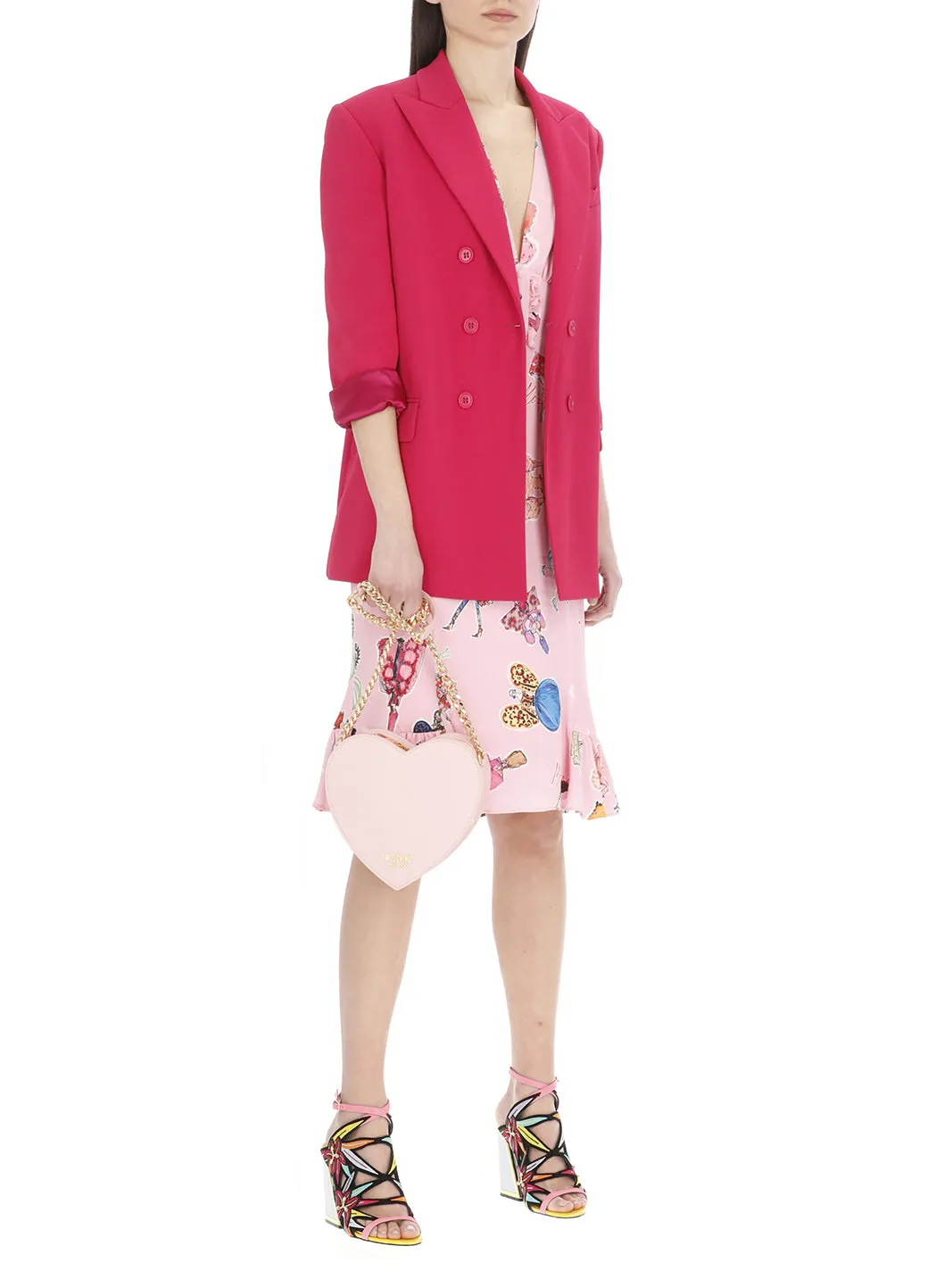 Moschino Heart Shape Logo Plaque Shoulder Bag