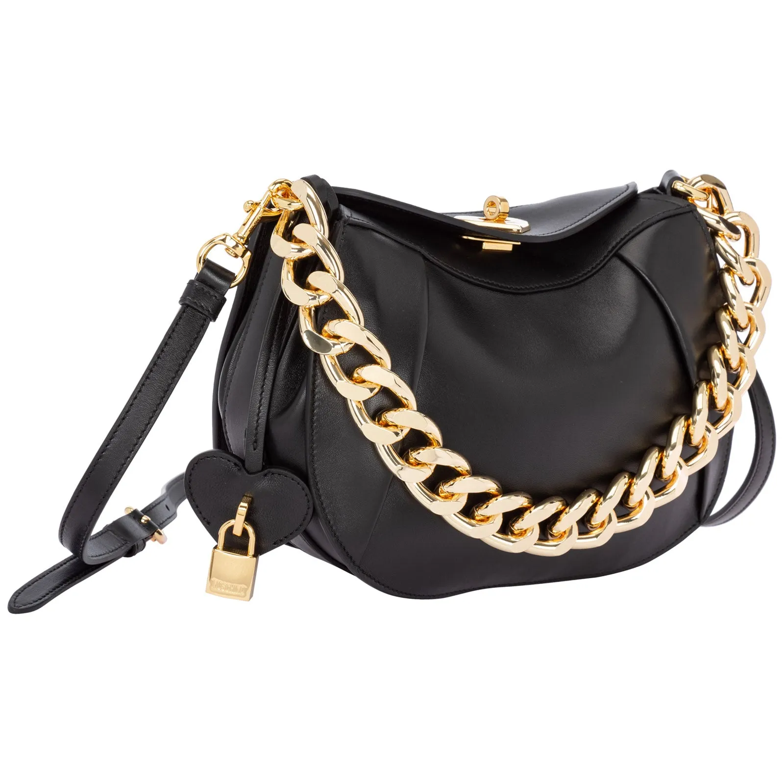 Moschino Logo Detailed Chain-Link Shoulder Bag