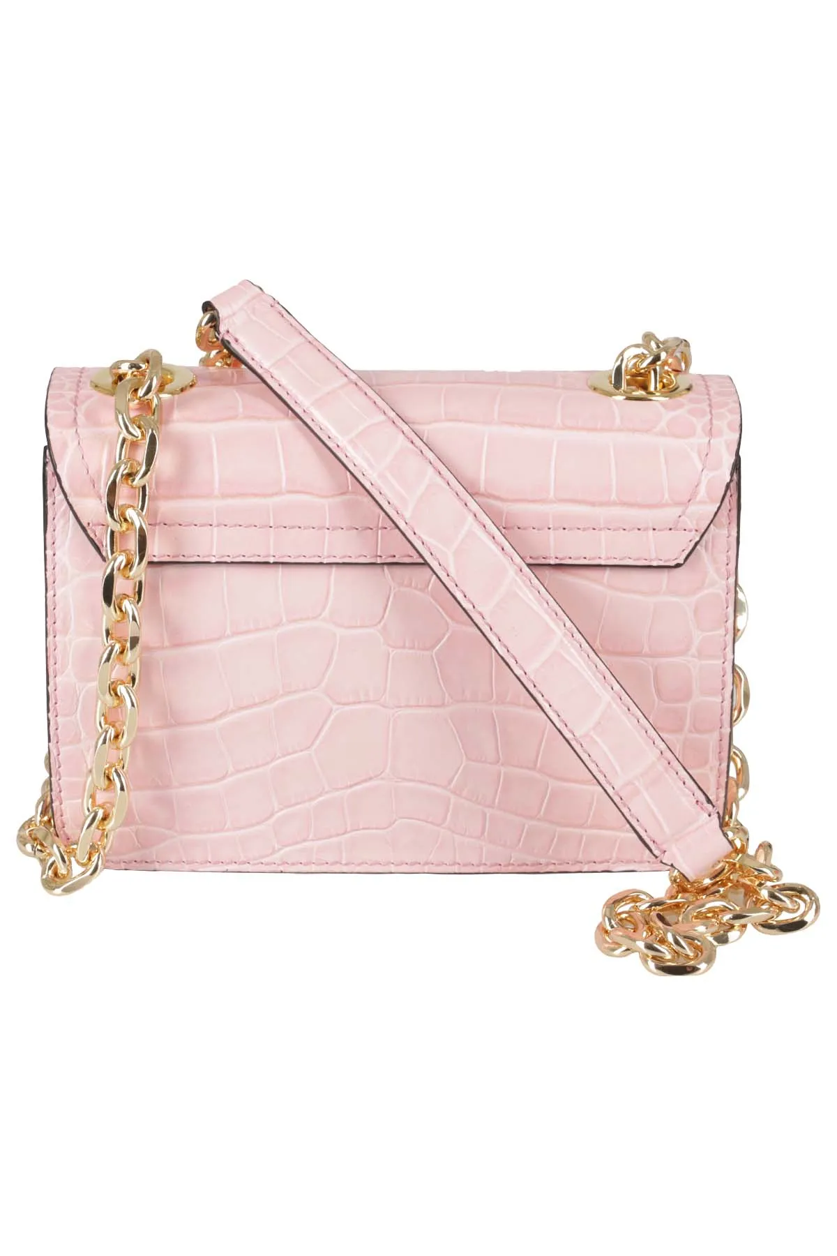 Moschino Logo Plaque Embossed Crossbody Bag