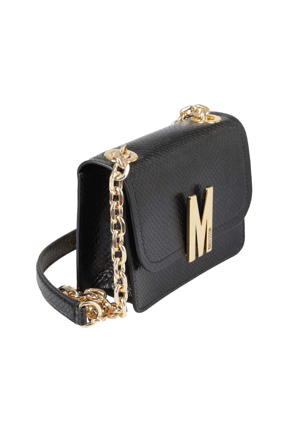Moschino Logo Plaque Strapped Shoulder Bag