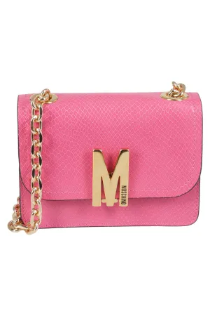 Moschino Logo Plaque Strapped Shoulder Bag