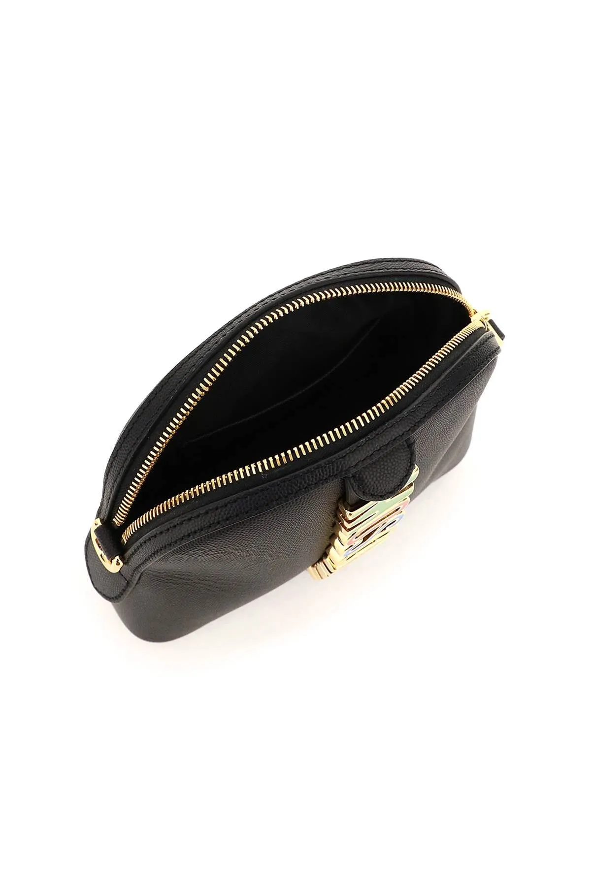 Moschino Logo Plaque Zip-Up Crossbody Bag