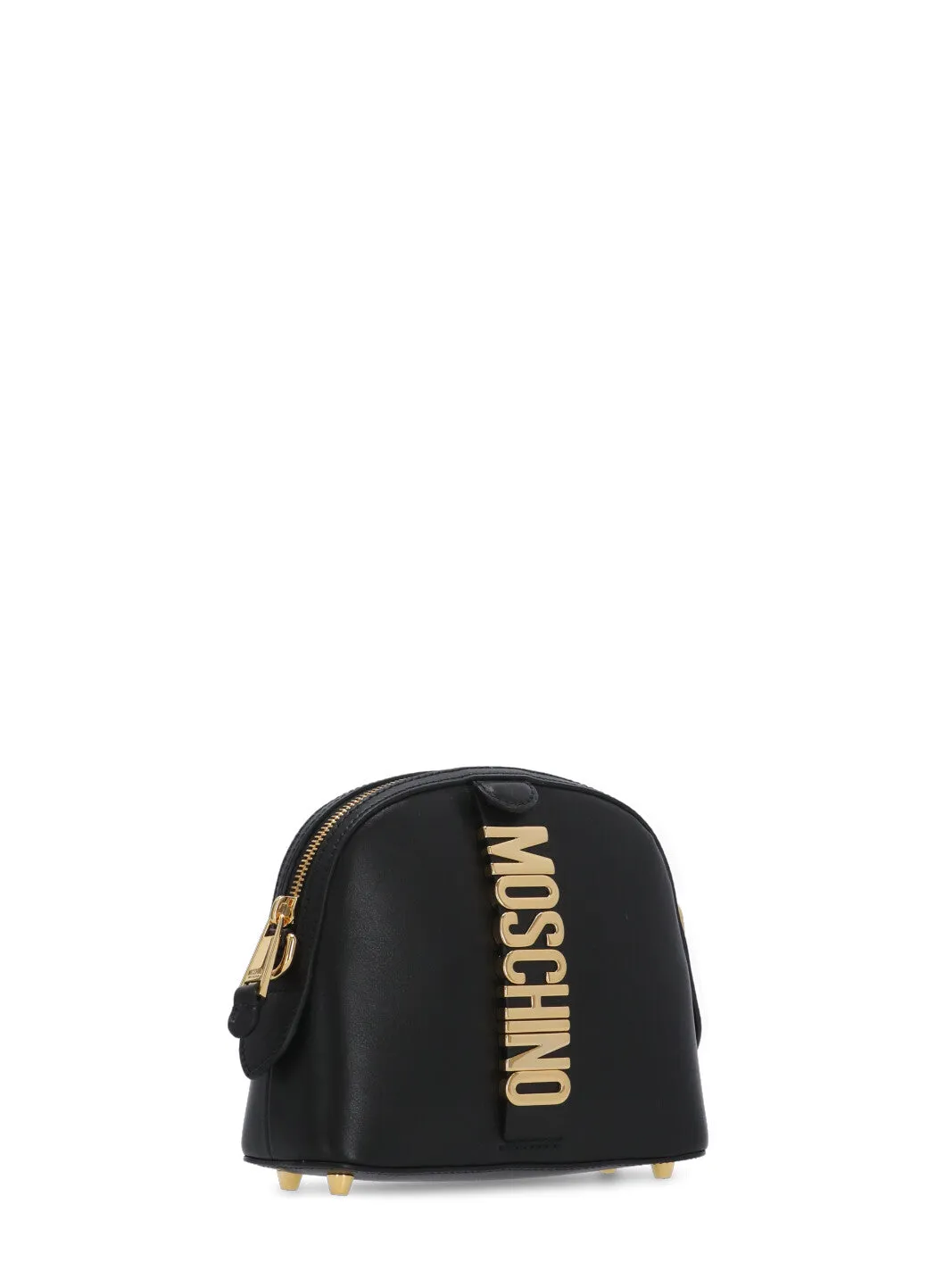 Moschino Logo Plaque Zip-Up Crossbody Bag