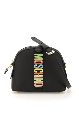 Moschino Logo Plaque Zip-Up Crossbody Bag