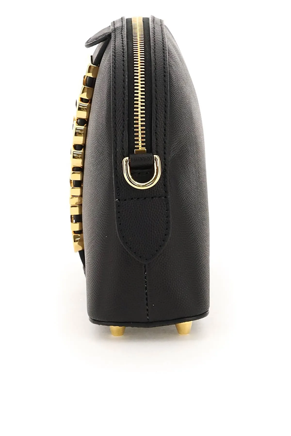 Moschino Logo Plaque Zip-Up Crossbody Bag