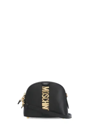 Moschino Logo Plaque Zip-Up Crossbody Bag