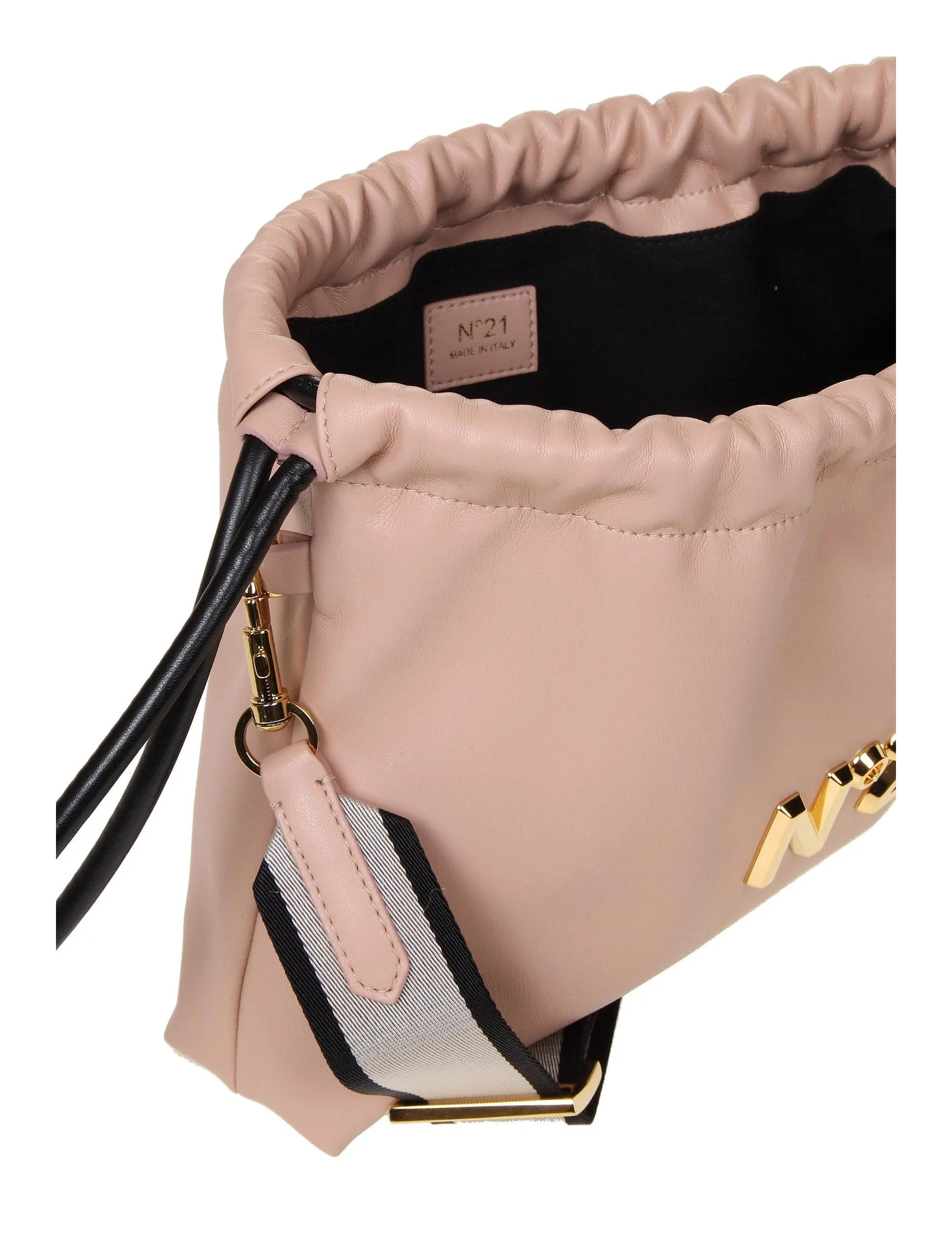 N21 Logo Plaque Drawstring Clutch Bag