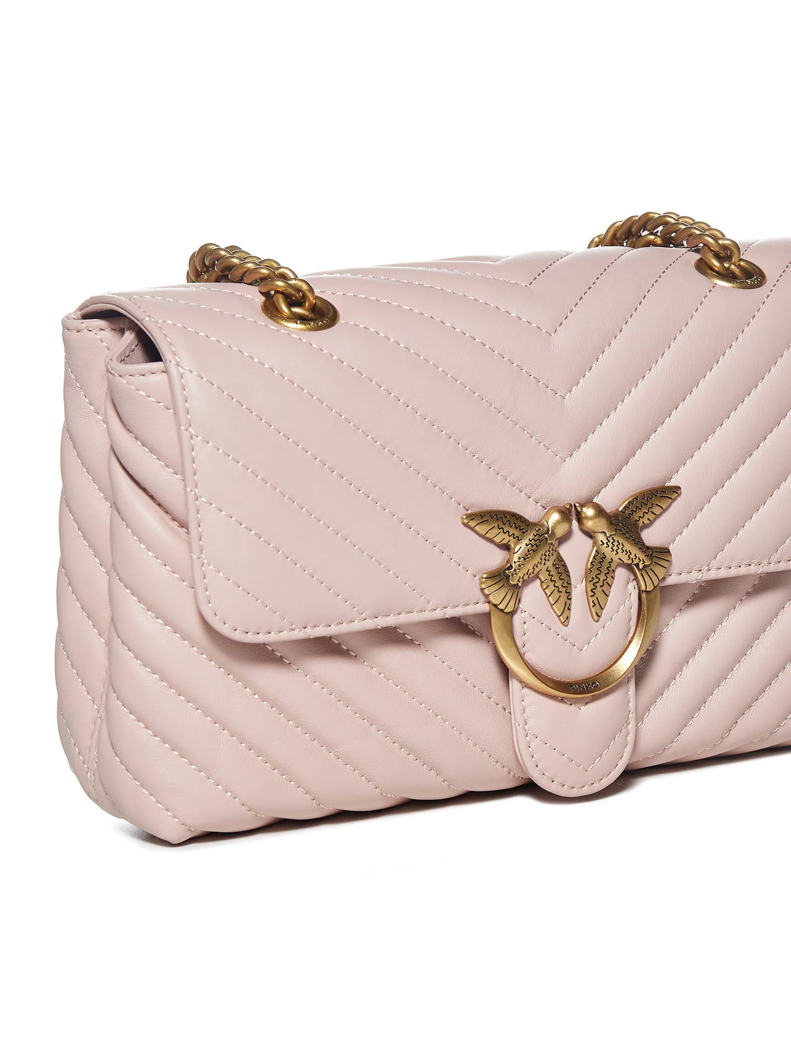 Pinko Logo Plaque Chained Shoulder Bag