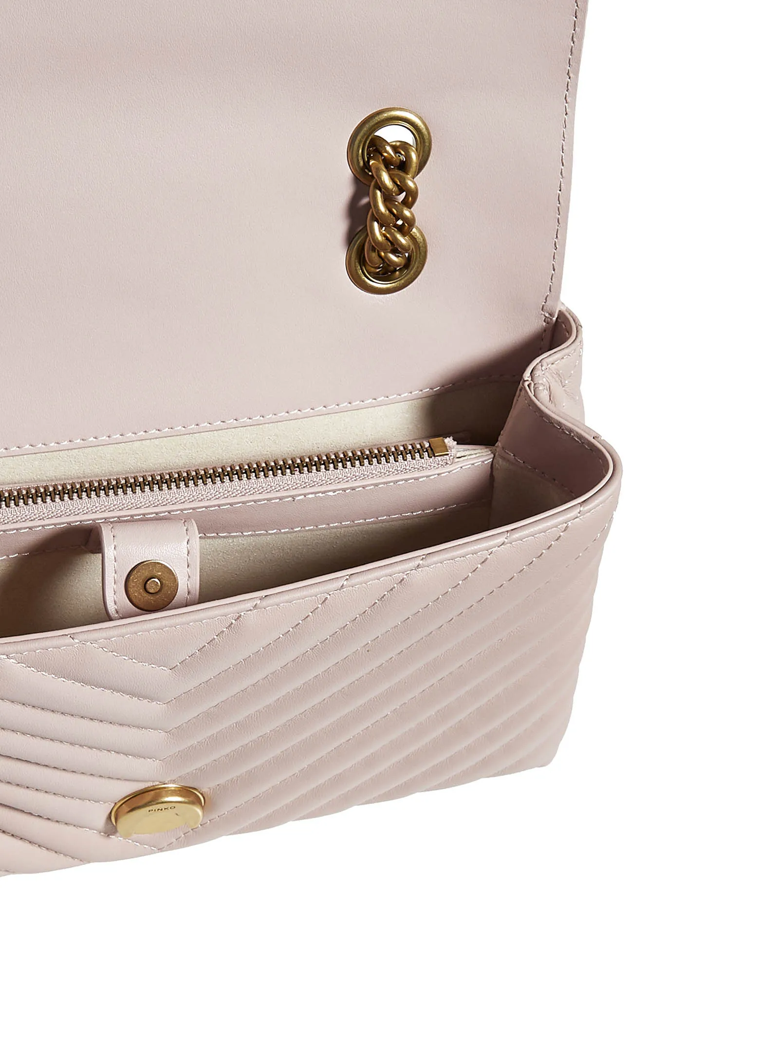 Pinko Logo Plaque Chained Shoulder Bag