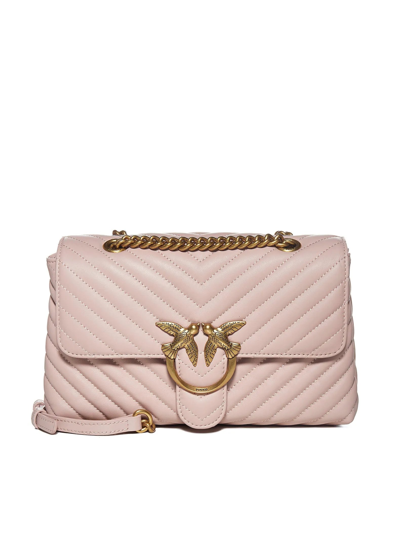 Pinko Logo Plaque Chained Shoulder Bag