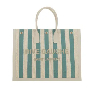 Saint Laurent Rive Gauche Logo Embroidered Tote Bag