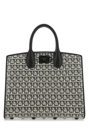 Salvatore Ferragamo Studio Box Monogram Print Tote Bag