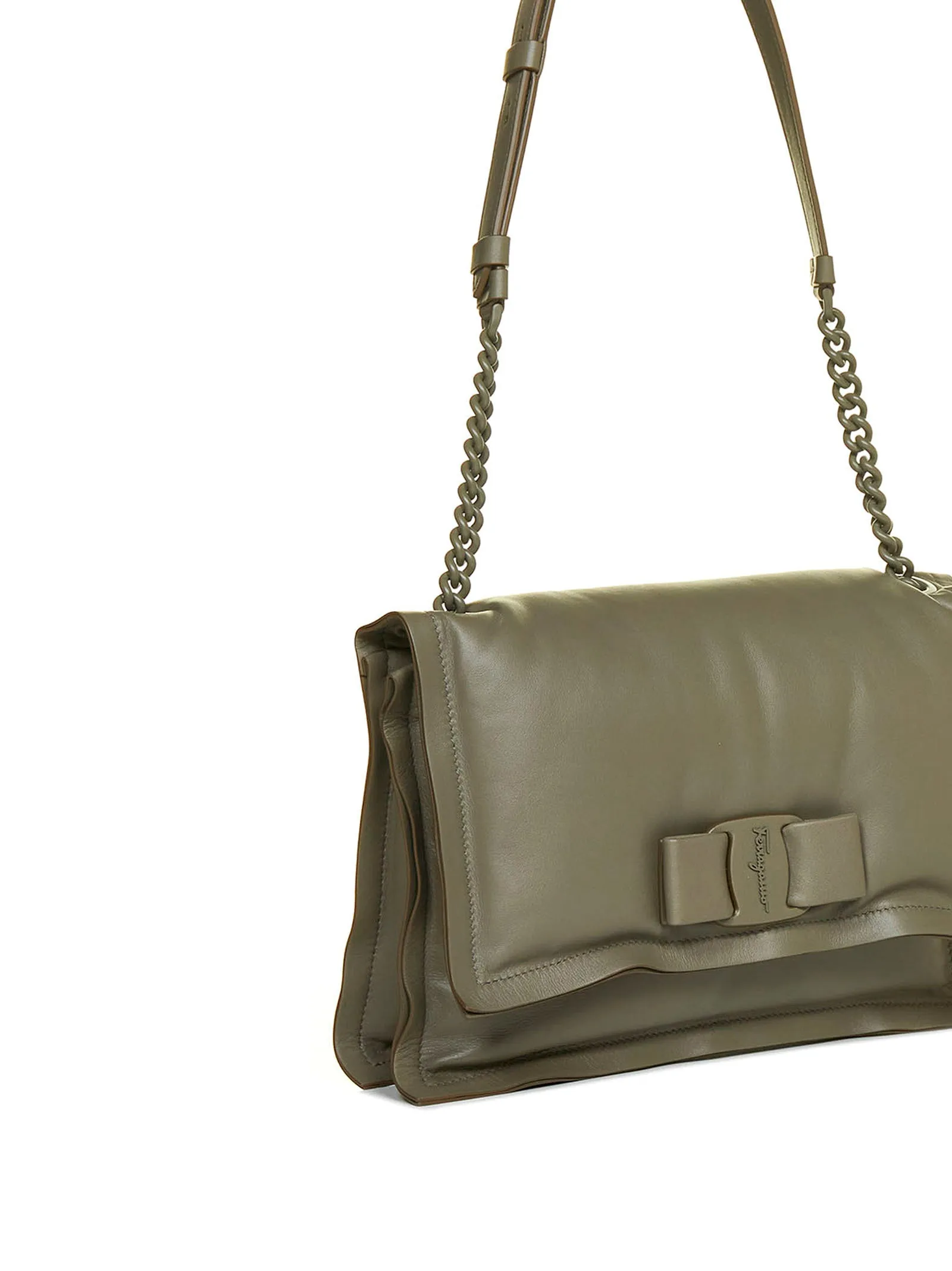 Salvatore Ferragamo Viva Bow Foldover Top Shoulder Bag
