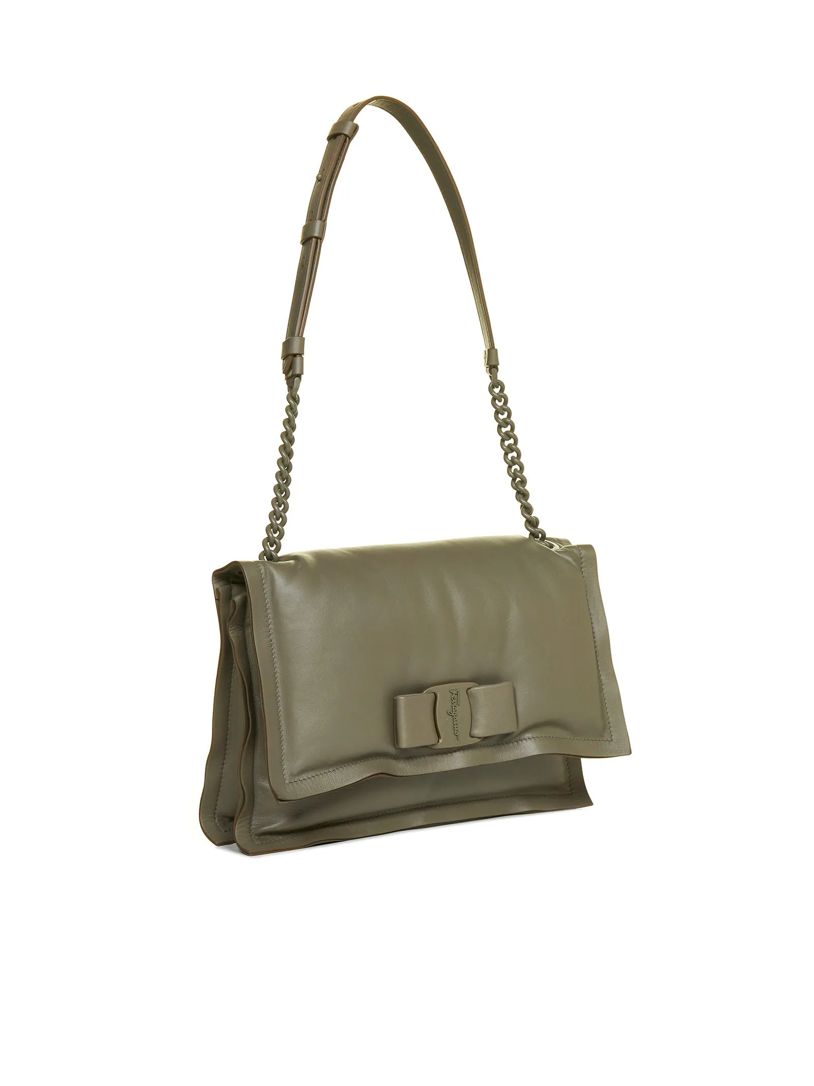 Salvatore Ferragamo Viva Bow Foldover Top Shoulder Bag