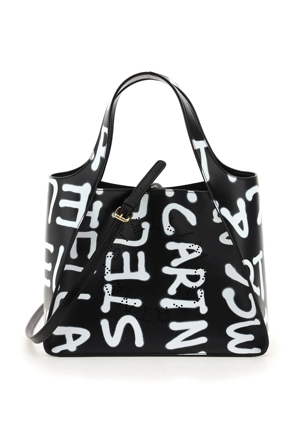 Stella McCartney Allover Graffiti Logo Printed Tote Bag
