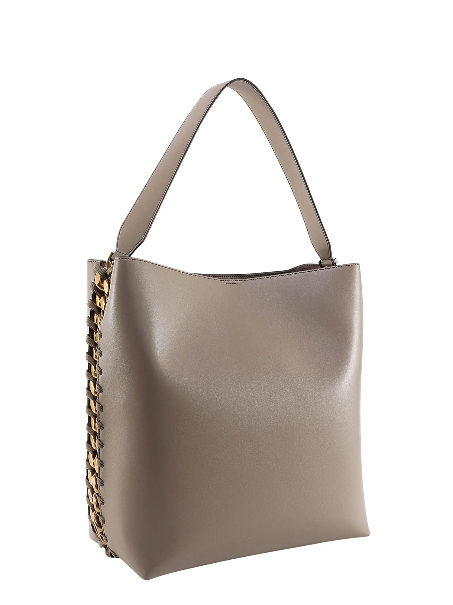 Stella McCartney Chain-Trimmed Logo Charm Tote Bag