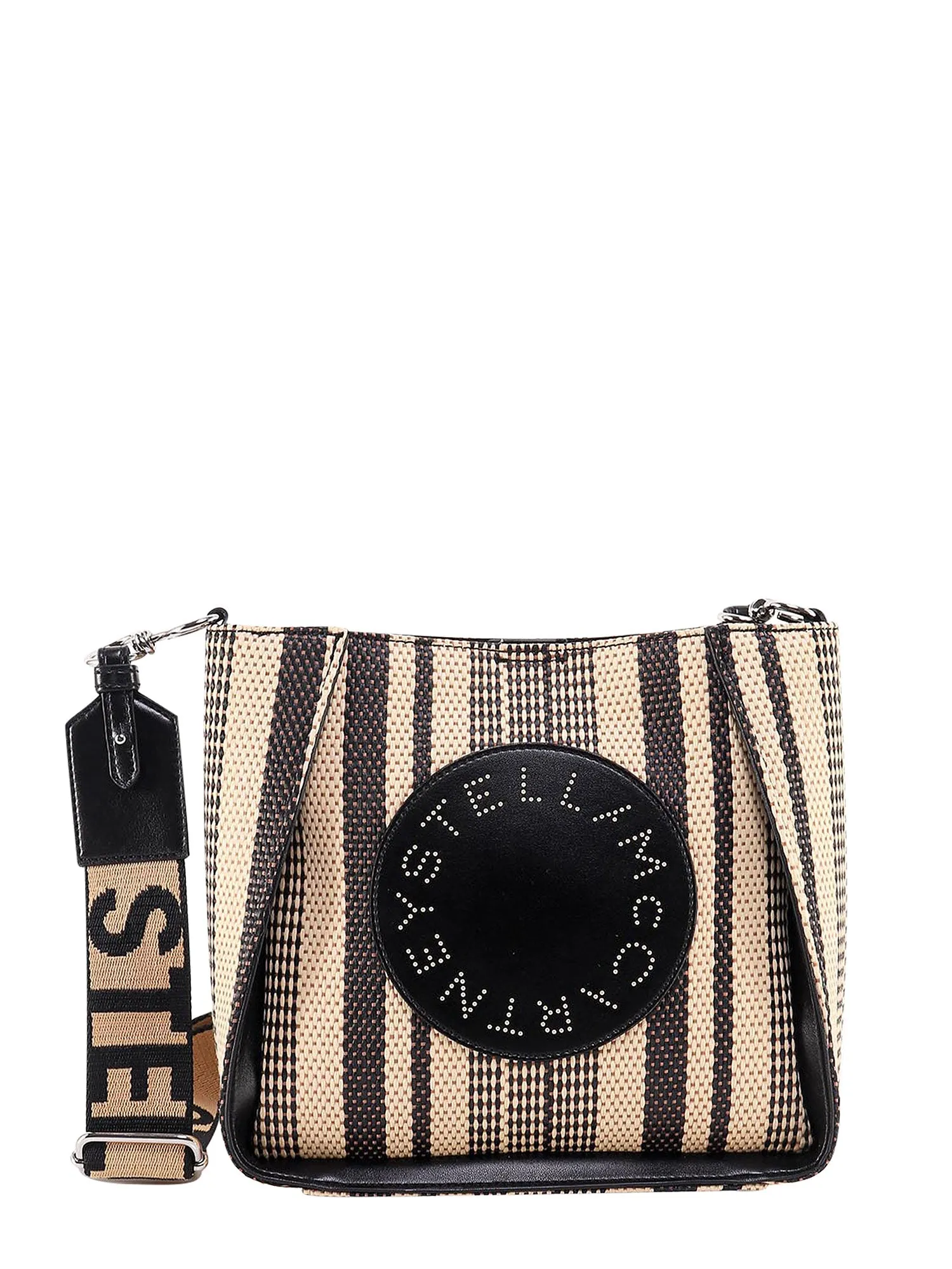Stella McCartney Logo Striped Shoulder Bag
