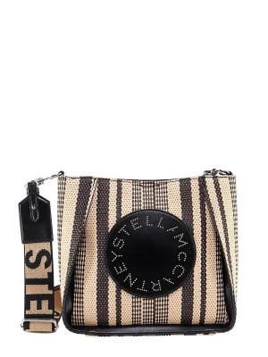 Stella McCartney Logo Striped Shoulder Bag