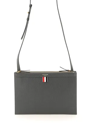 Thom Browne Logo Print Pebbled Crossbody Bag
