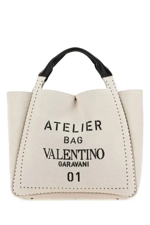 Valentino Atelier Logo Printed Tote Bag