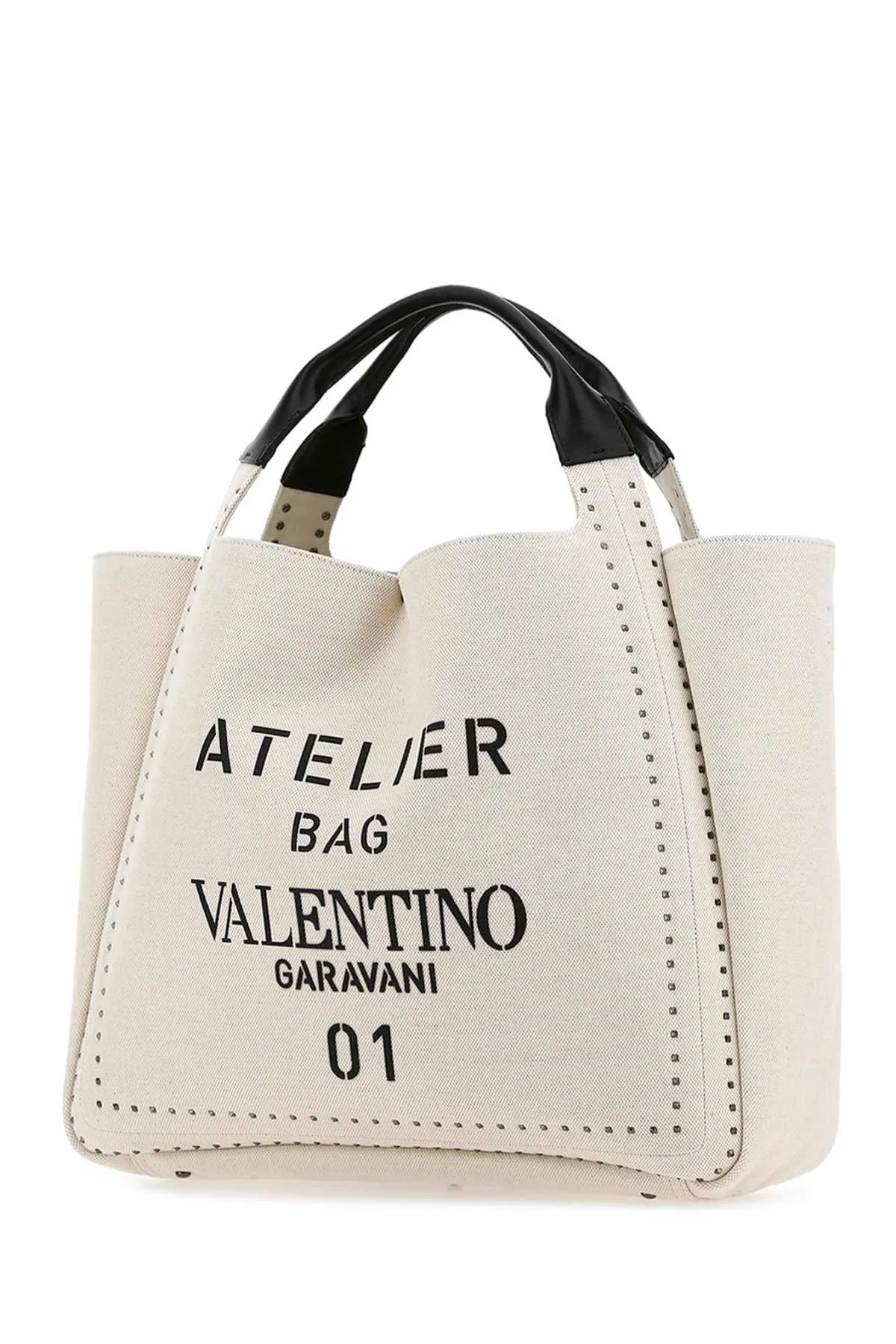 Valentino Atelier Logo Printed Tote Bag