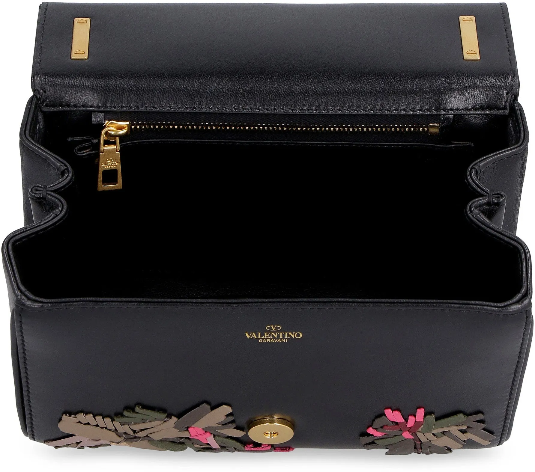 Valentino Garavani Rockstud VLogo Plaque Shoulder Bag
