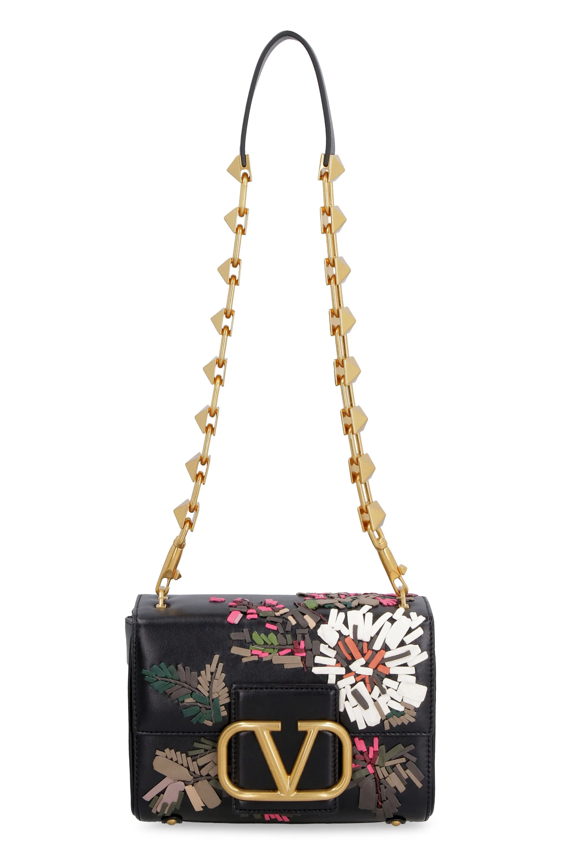 Valentino Garavani Rockstud VLogo Plaque Shoulder Bag