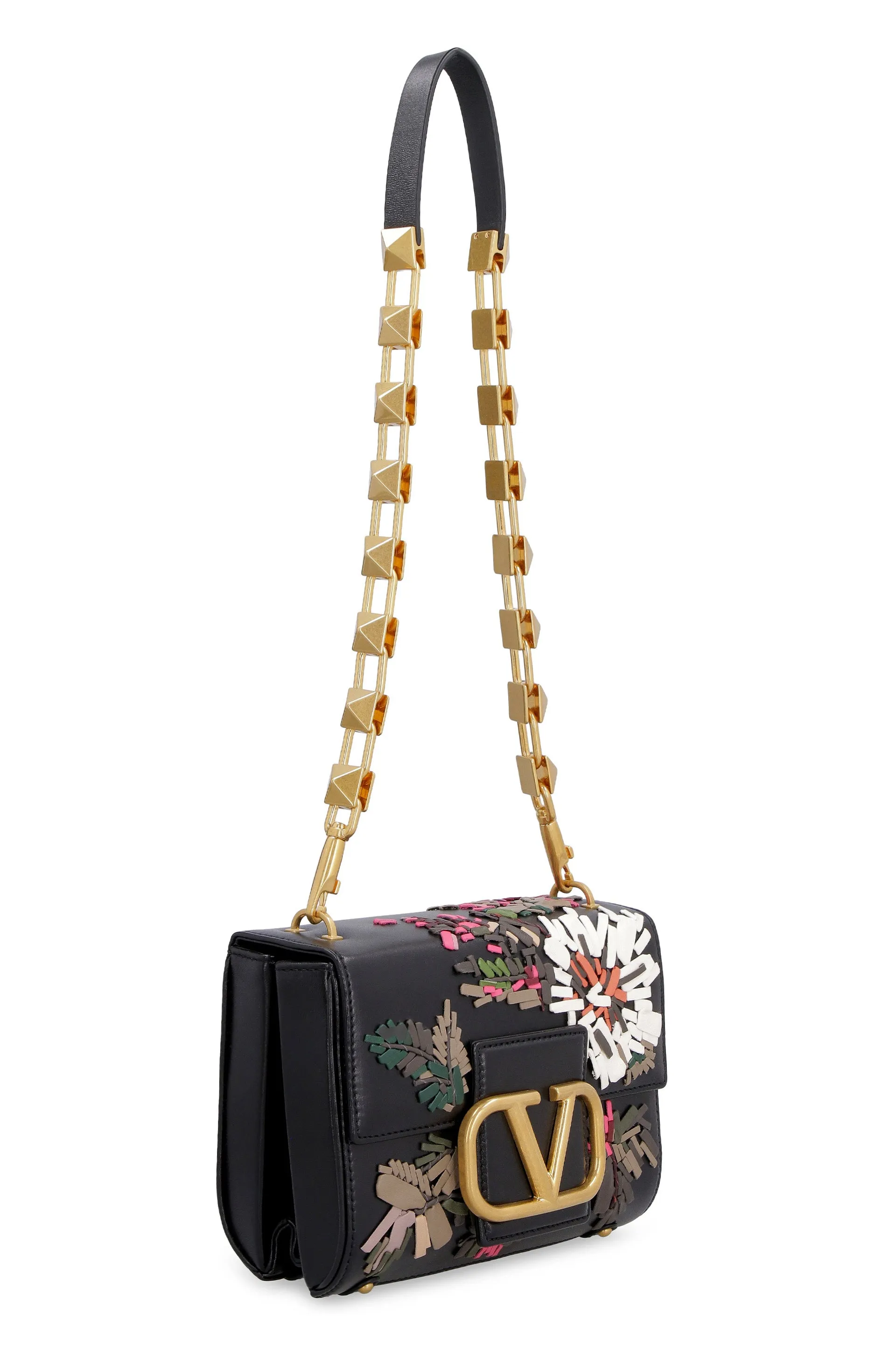 Valentino Garavani Rockstud VLogo Plaque Shoulder Bag