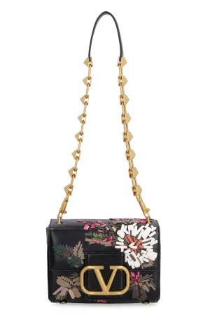 Valentino Garavani Rockstud VLogo Plaque Shoulder Bag