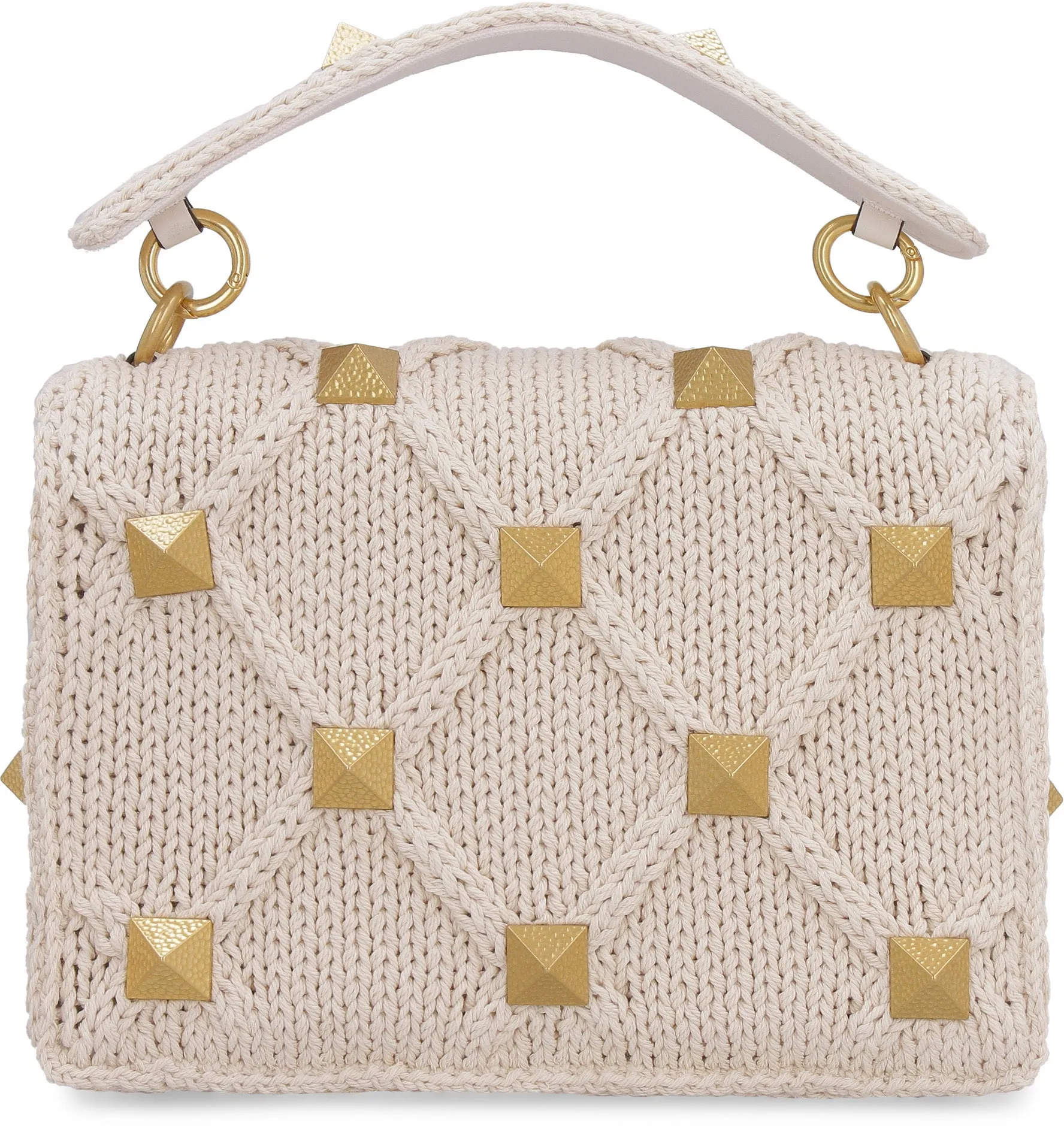 Valentino Garavani Roman Stud Chain Linked Knit Tote Bag