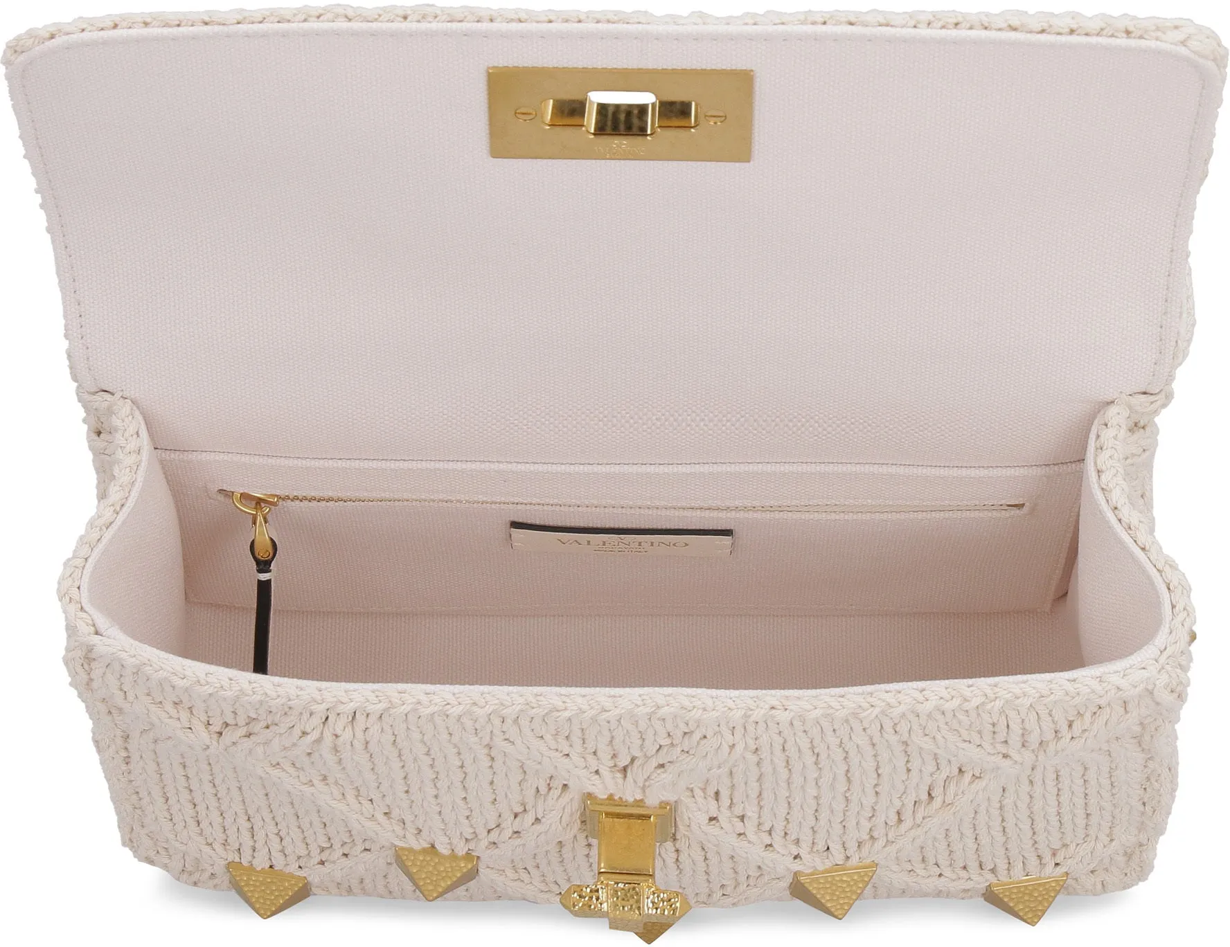 Valentino Garavani Roman Stud Chain Linked Knit Tote Bag