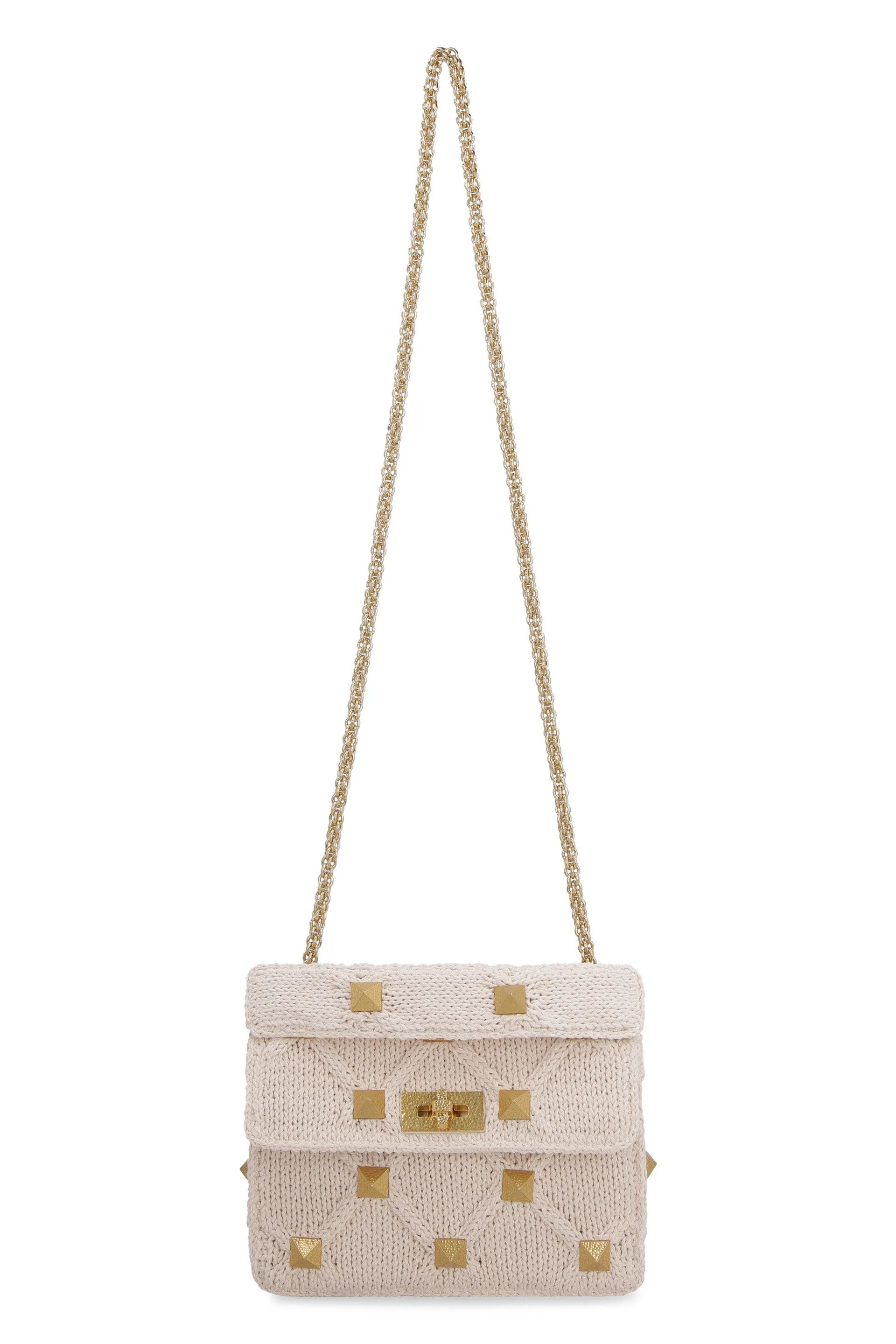 Valentino Garavani Roman Stud Chain Linked Knit Tote Bag