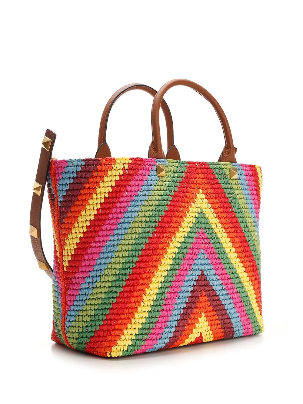 Valentino Optical Woven Tote Bag