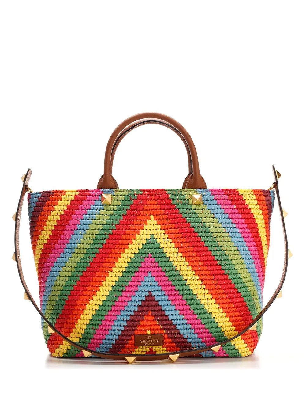 Valentino Optical Woven Tote Bag