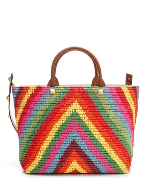 Valentino Optical Woven Tote Bag