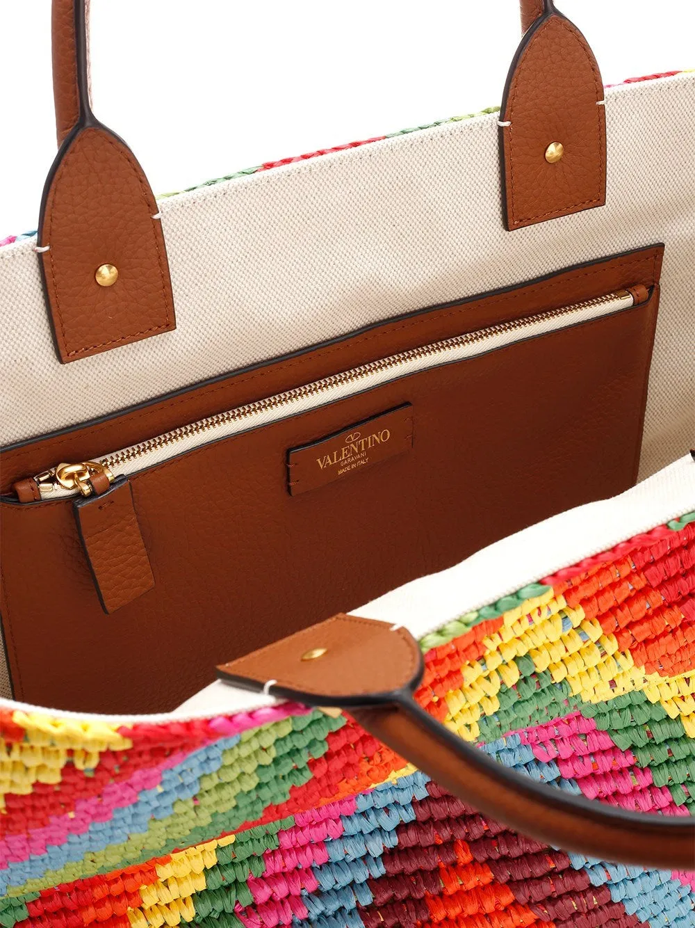 Valentino Optical Woven Tote Bag