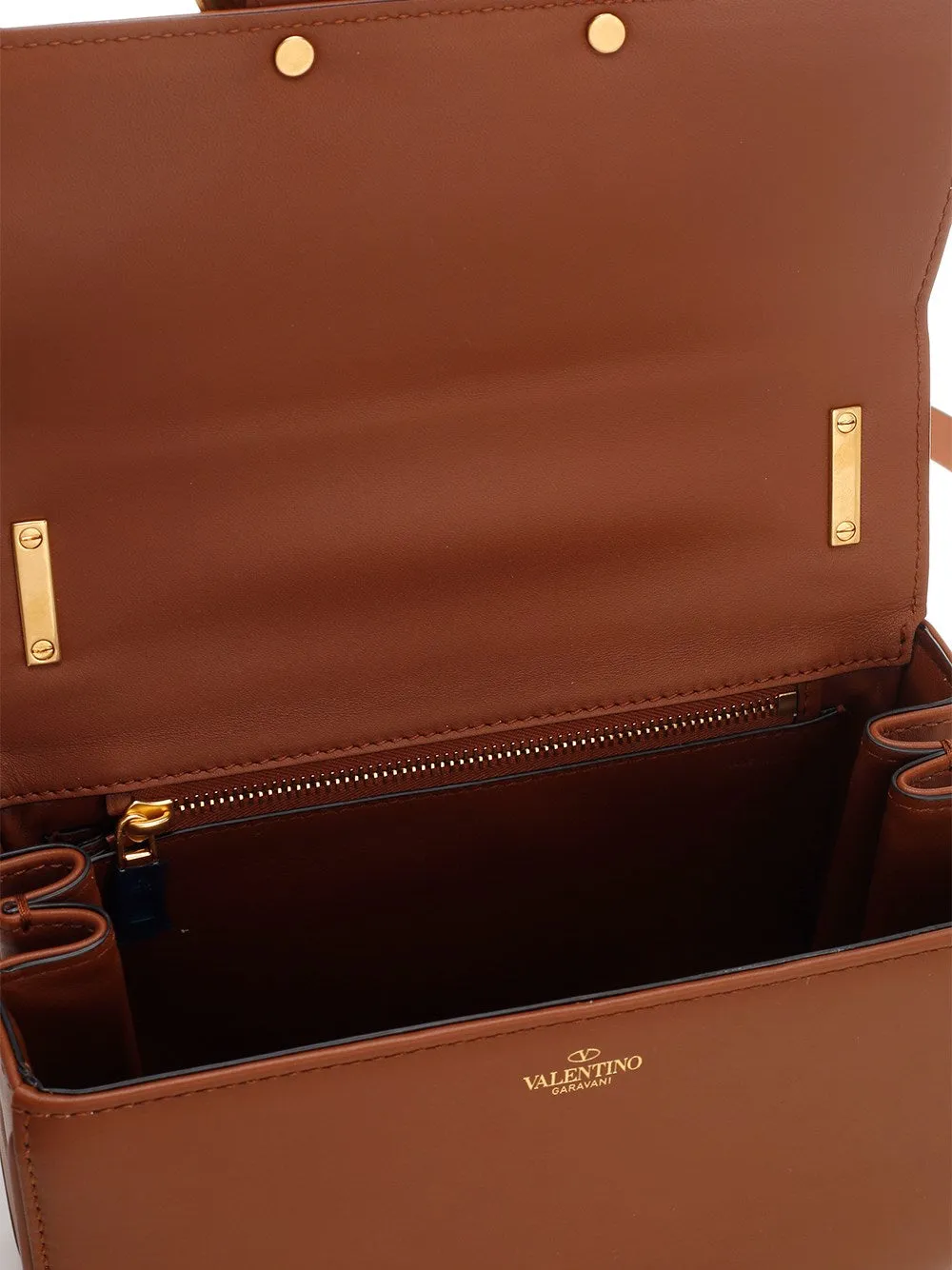 ValentinoGaravani Rockstud VLogo Plaque Shoulder Bag