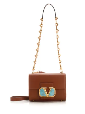 ValentinoGaravani Rockstud VLogo Plaque Shoulder Bag
